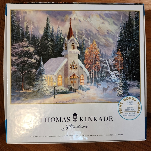 NWT Thomas Kinkade Deer Creek Chapel Jigsaw Puzzle 1000 Pieces - Picture 2 of 5
